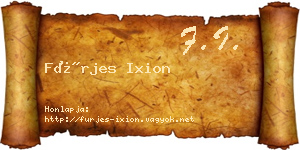 Fürjes Ixion névjegykártya